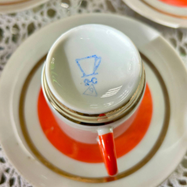 Кофейная пара Барановский ФЗ 1960гг, форма Березень ав. ВеличкоИ.П., ДиброваА.С., СпицаВ.Г.. Картинка 6